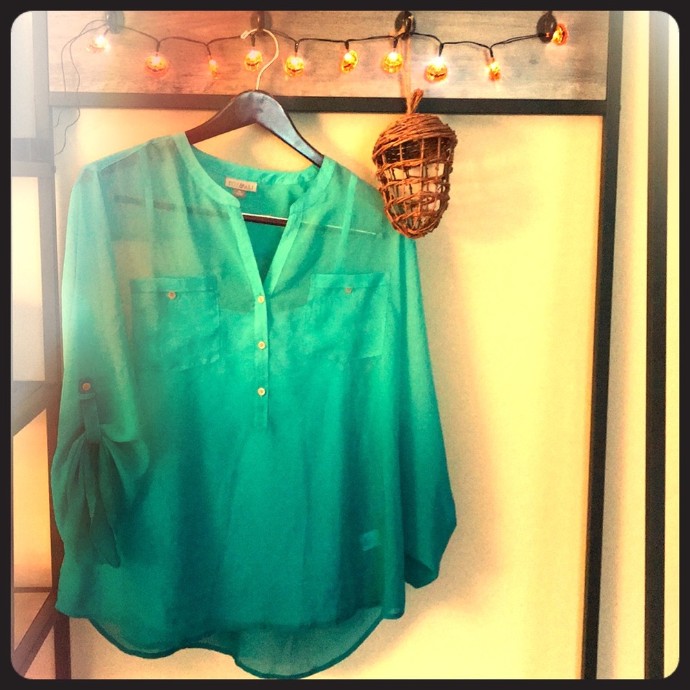 Roz & Ali Ombré blouse with attached camisole